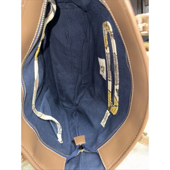 Sparrtina 449 Daufuskie Island Leather Purse Shoulder Bag Floral Yellow Brown - Picture 7 of 14